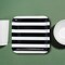 25 Count Black and White Striped Square Paper Dinner Plates Disposable 9 1/4"